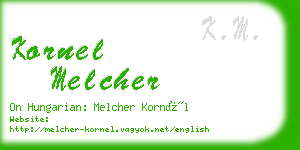 kornel melcher business card